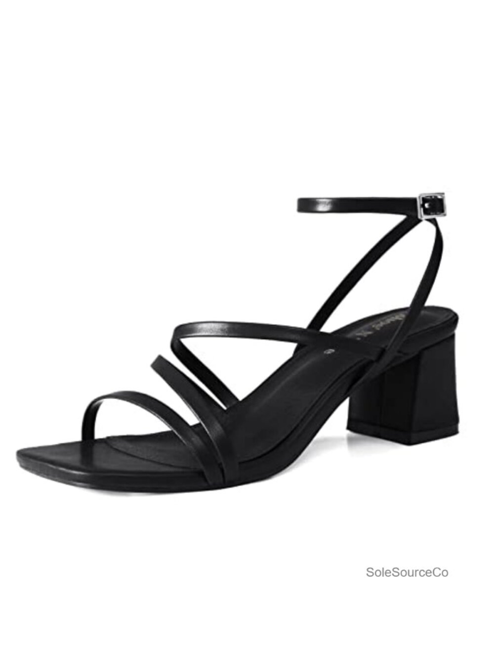 Strappy Block Heel Sandals Square Open Toe Ankle Strap Dress Sandals Low Chunky